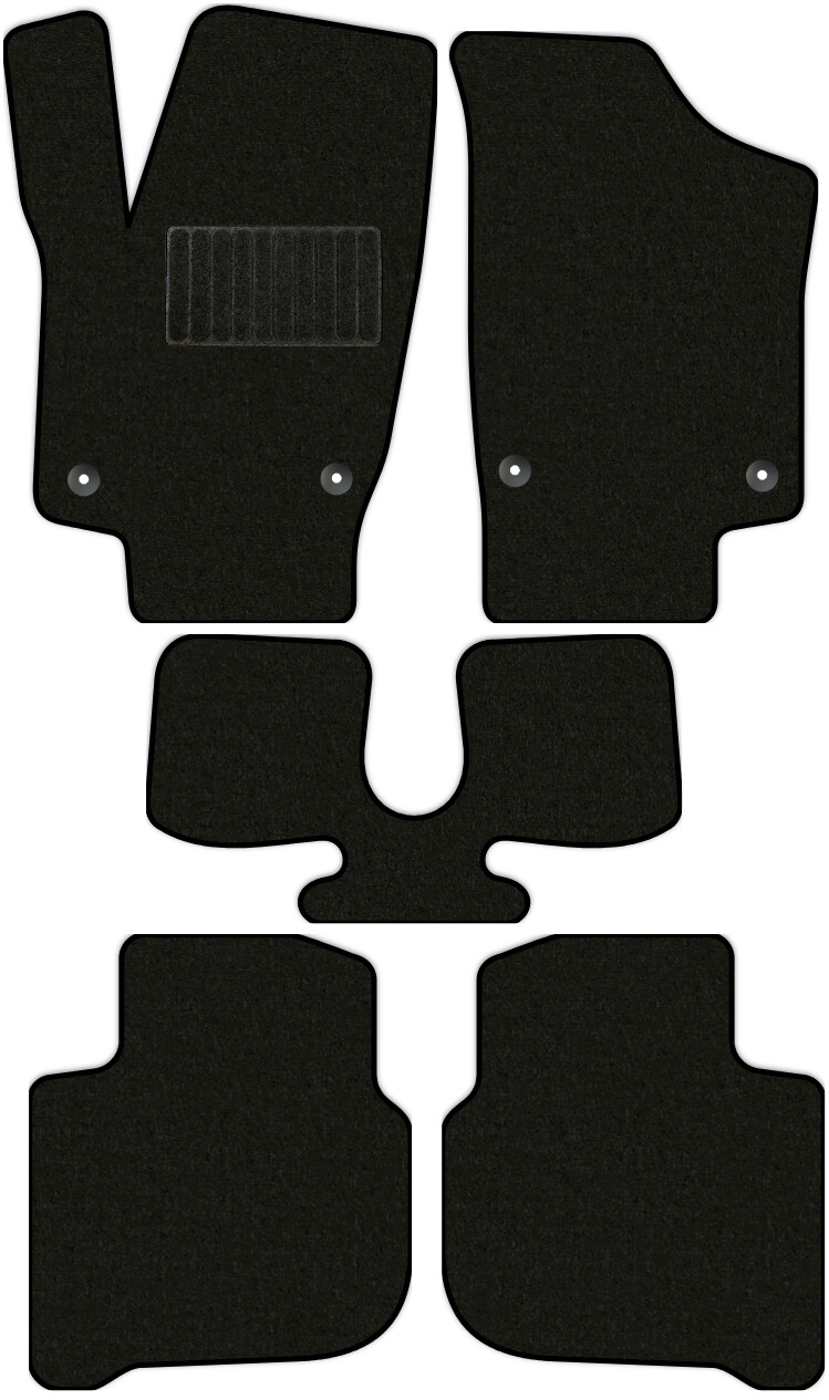 Коврики текстильные "Стандарт" для Skoda Rapid I (лифтбек / NH3) 2012 - 2017, черные, 5шт.
