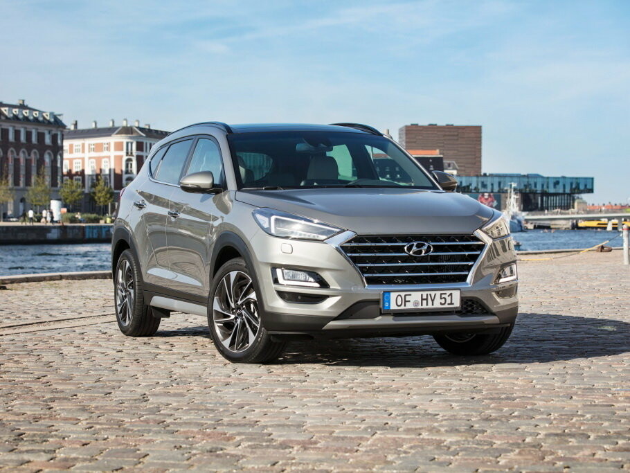 Коврики текстильные "Премиум+" для Hyundai Tucson III (suv / TL) 2018 - 2021, черные, 5шт.