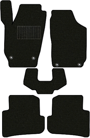 Коврики "Стандарт" в салон Skoda Fabia II (хэтчбек 5 дв / 5J2) 2010 - 2015, черные 5шт.
